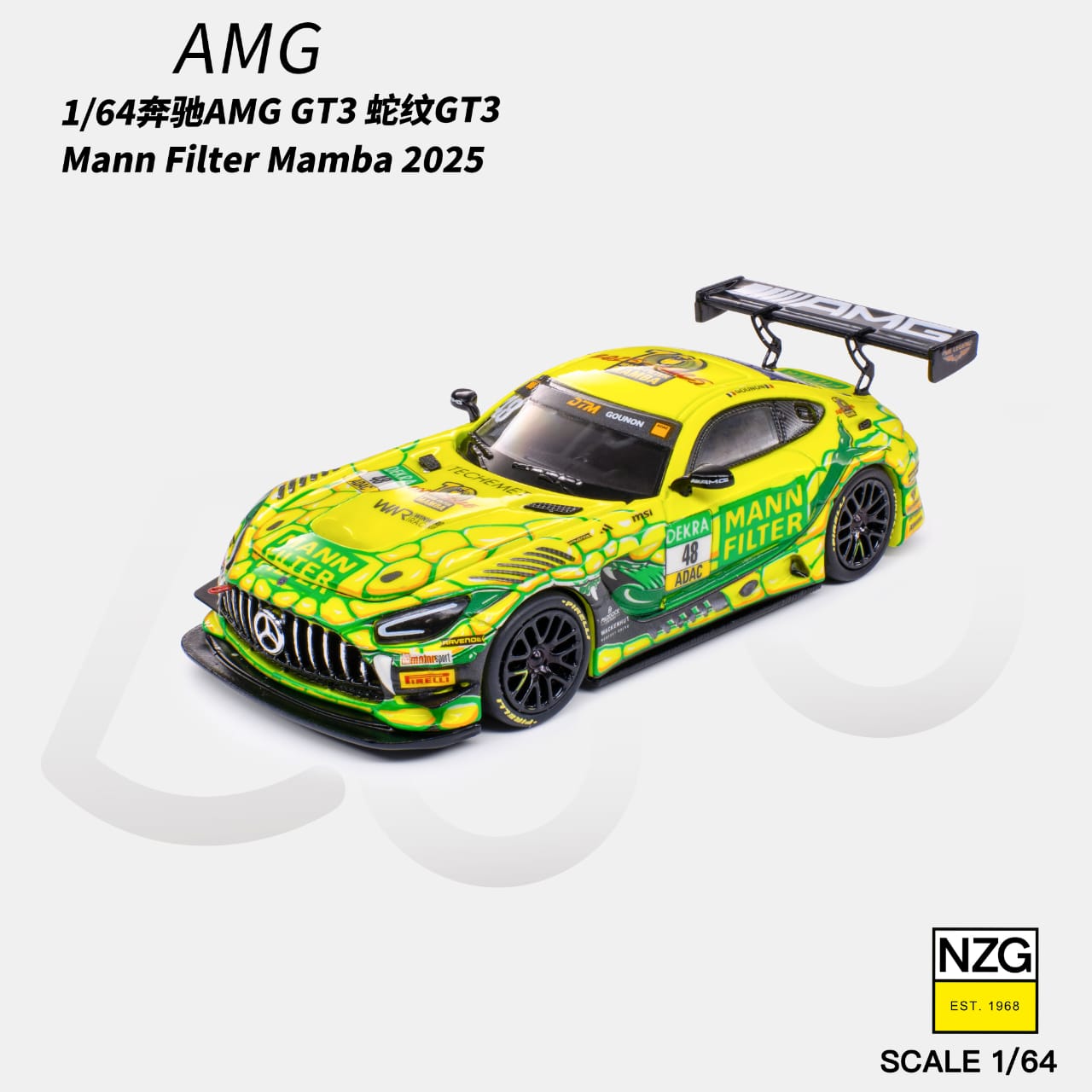 NZG 114600010 Mercedes-AMG GT3 EVO 2025 DTM Winward Racing #48 Mann Filter Mamba