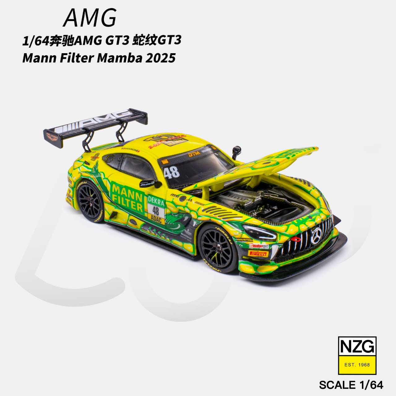 NZG 114600010 Mercedes-AMG GT3 EVO 2025 DTM Winward Racing #48 Mann Filter Mamba