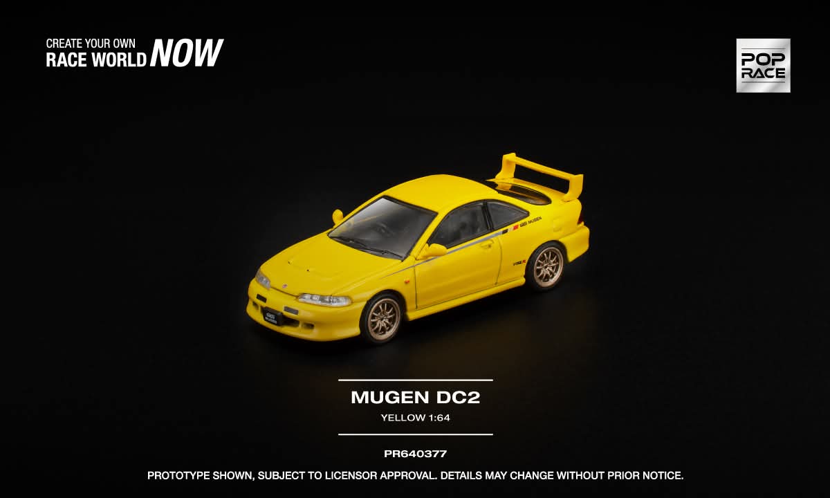 Pop Race 1:64 Mugen DC2 Integra Yellow (PR640377)