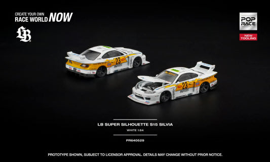 Pop Race Nissan Silvia S15 LB Super Silhouette White PR640529 (New Tooling)