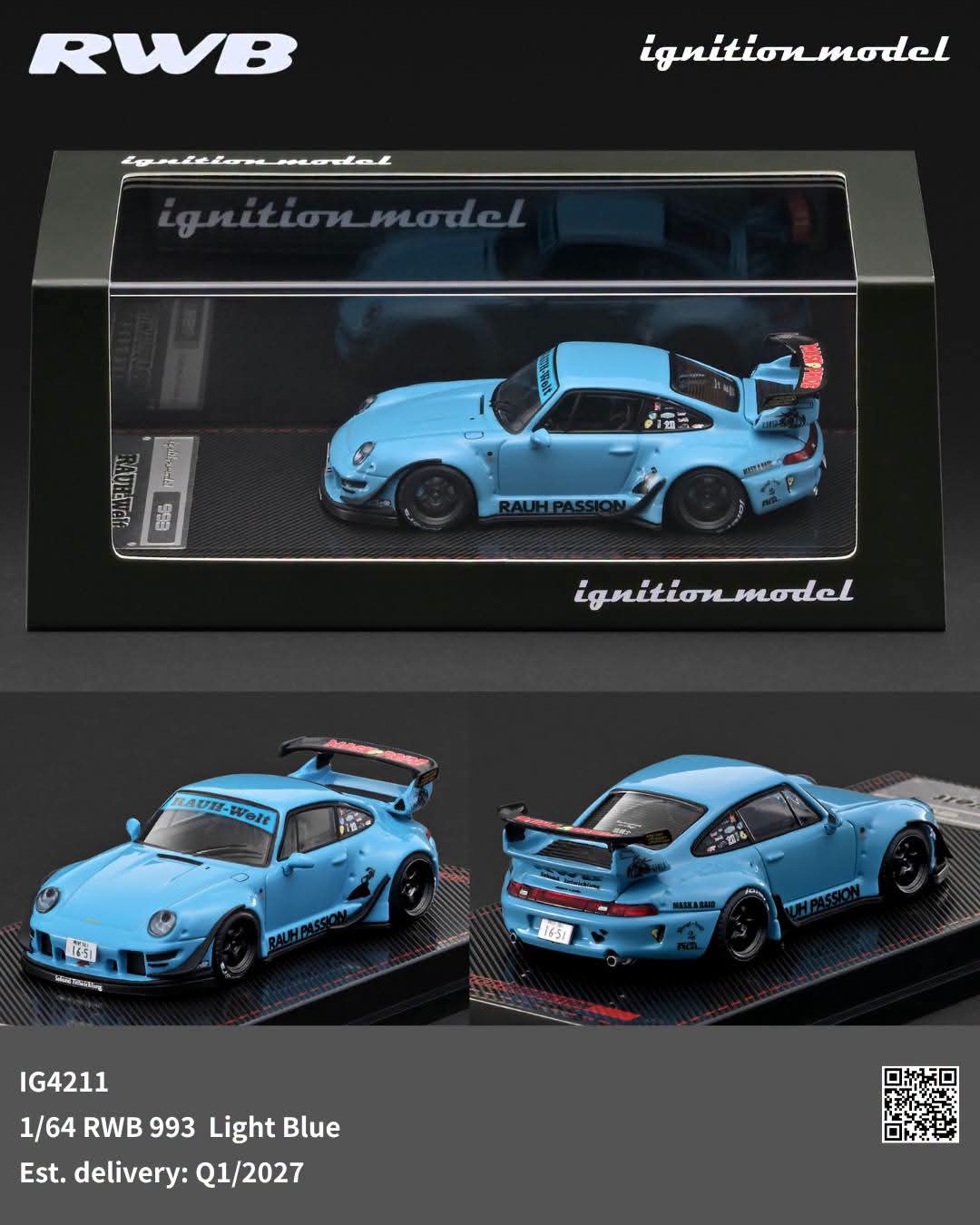 Ignition Model IG4216 1/64 RWB 993 White Metallic