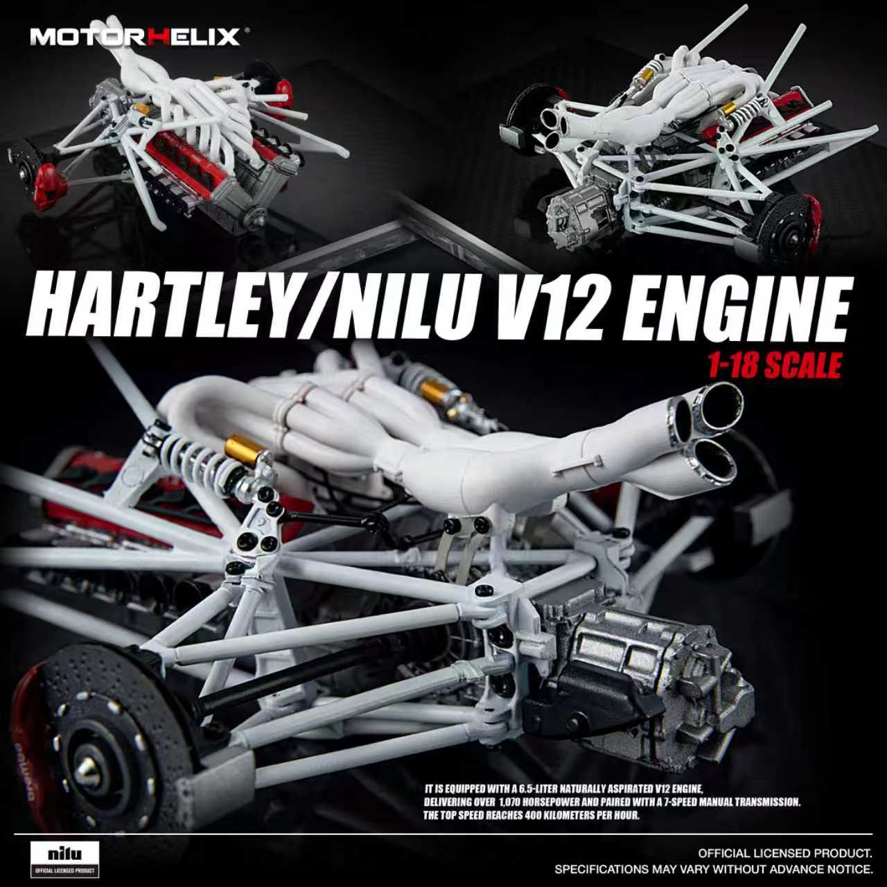 MotorHelix Mazda R26B Rotary Engine 787B 1/18