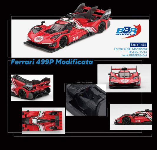 BBR Models Ferrari 499P Modificata Rosso Corsa #24 BBRFER64044