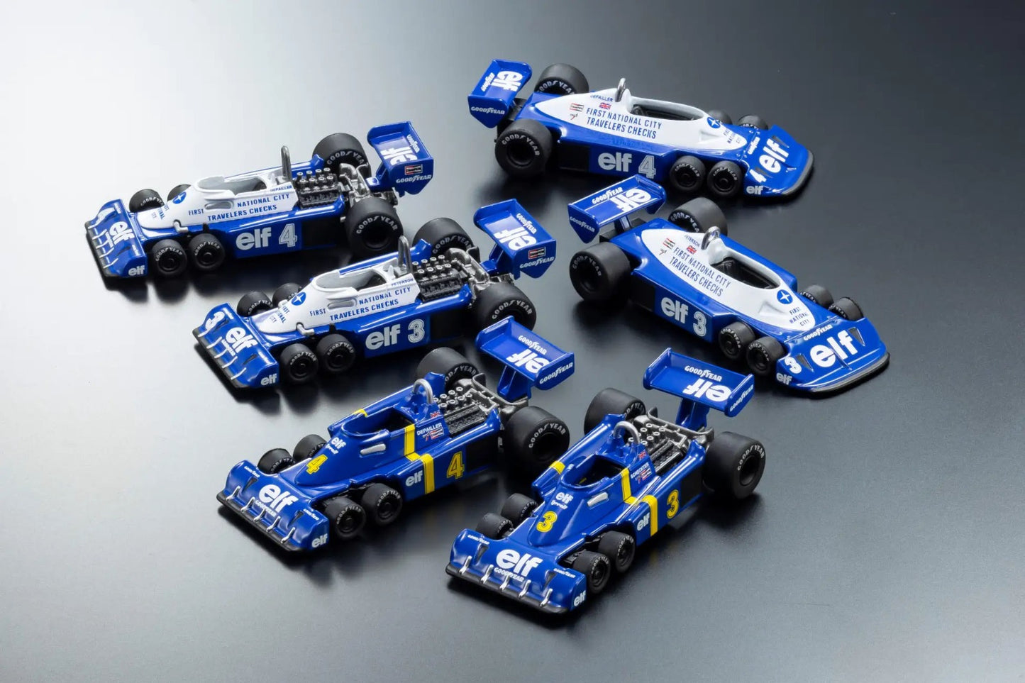 Kyosho Tyrrell P34 Six-Wheeler 1976 Blue Yellow Set of 2