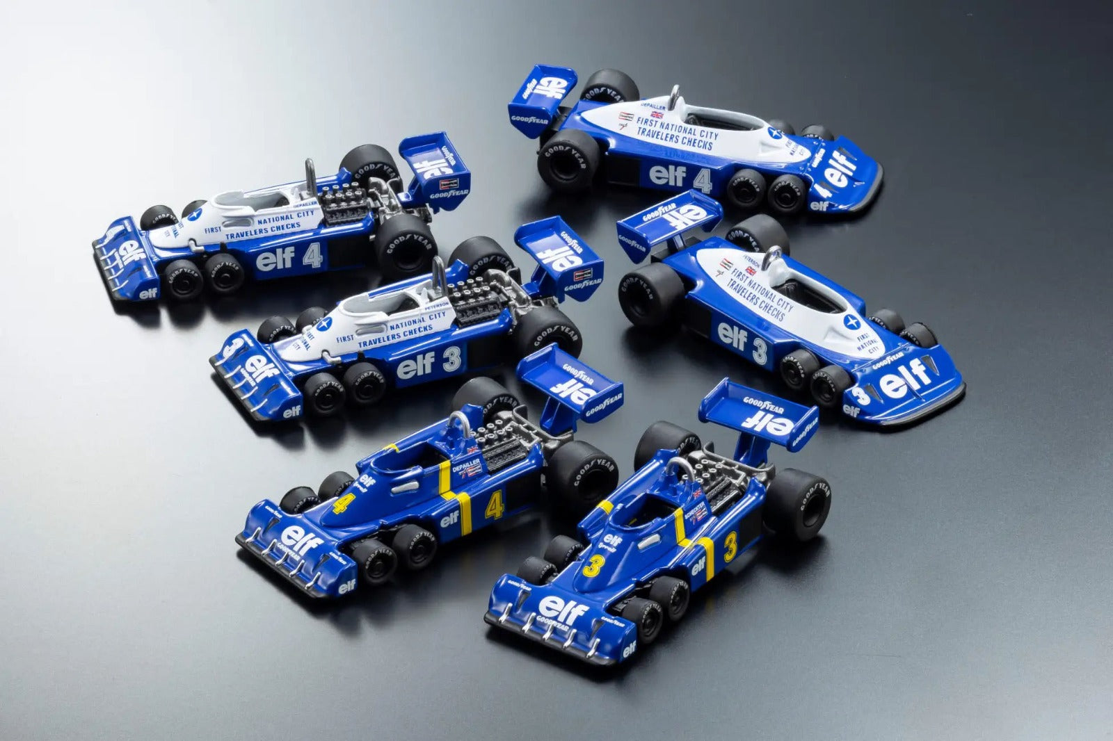 Kyosho Tyrrell P34 Six-Wheeler 1976 Blue Yellow Set of 2