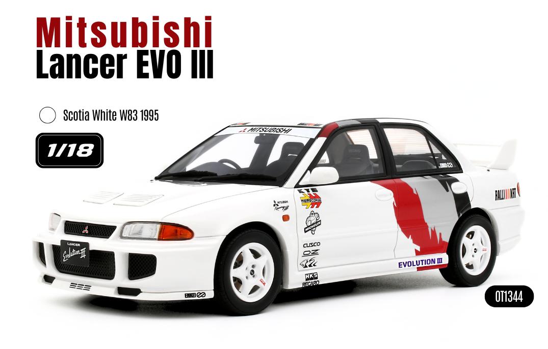 Otto Mobile OT1344 1:18 Mitsubishi Lancer EVO III Scotia White W83 1995