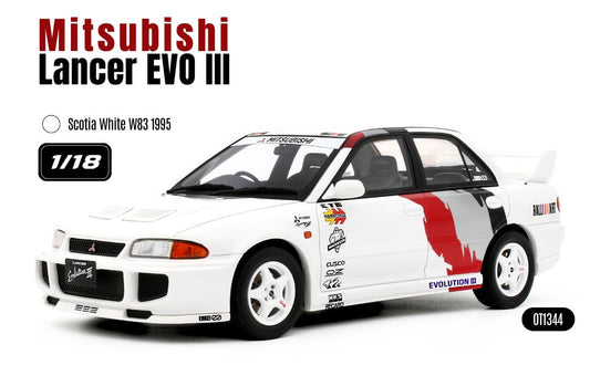 Otto Mobile OT1344 1:18 Mitsubishi Lancer EVO III Scotia White W83 1995