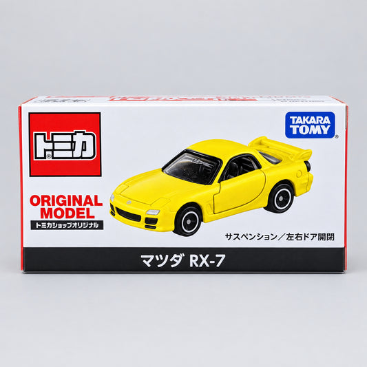 Yellow Mazda RX-7 Tomica Shop Original box