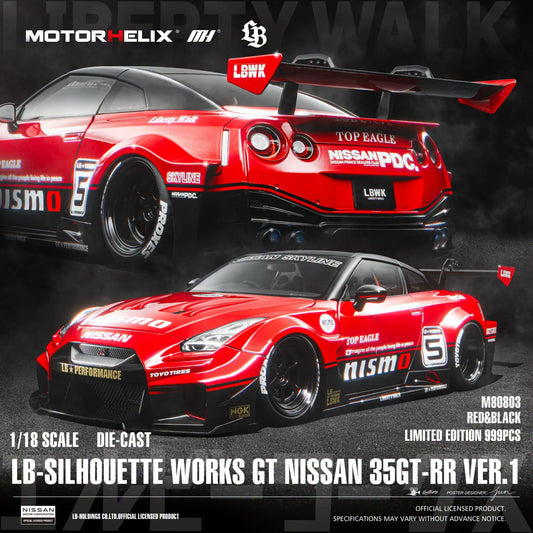 Motor Helix M80803 LB-Silhouette Works GT Nissan 35GT-RR Ver.1 (Red & Black) 1:18 Limited Edition 999pcs