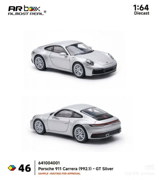 AR Box Almost Real 1:64 Porsche 911 Carrera (992.1) GT Silver - 2026 Beijing HEC Presentation Exclusive