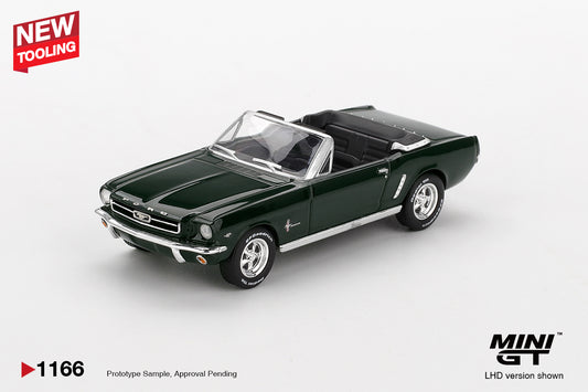 Mini GT #1166 Ford Mustang Convertible 1964 Highland Green Blister Package