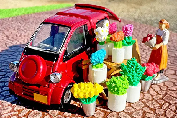 Takara Tomy Tomica Limited Vintage Neo Diocolle 64 #CarSnap 17b Flower Shop 2 (Daihatsu Midget II Cargo)