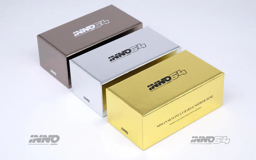 INNO64 1:64 Nissan Skyline GT-R R34 Hobby Expo China 2023 Chrome 3 Cars Set