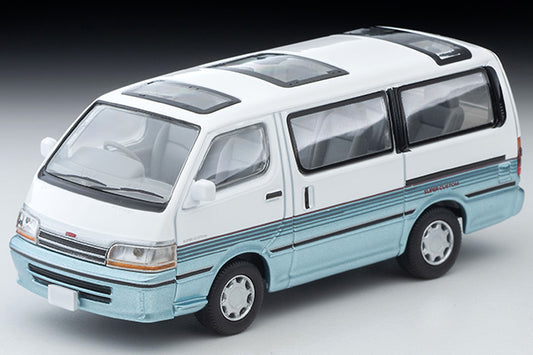 Tomica Limited Vintage Neo LV-N208d Toyota Hiace Wagon Super Custom (white/light blue) 1990 model