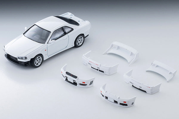 Tomica LV-N365b 1998 Nissan Skyline 25GT TURBO w/Optional (White)-Takara Tomy-Tomica Limited Vintage Neo-Mobile Garage HK