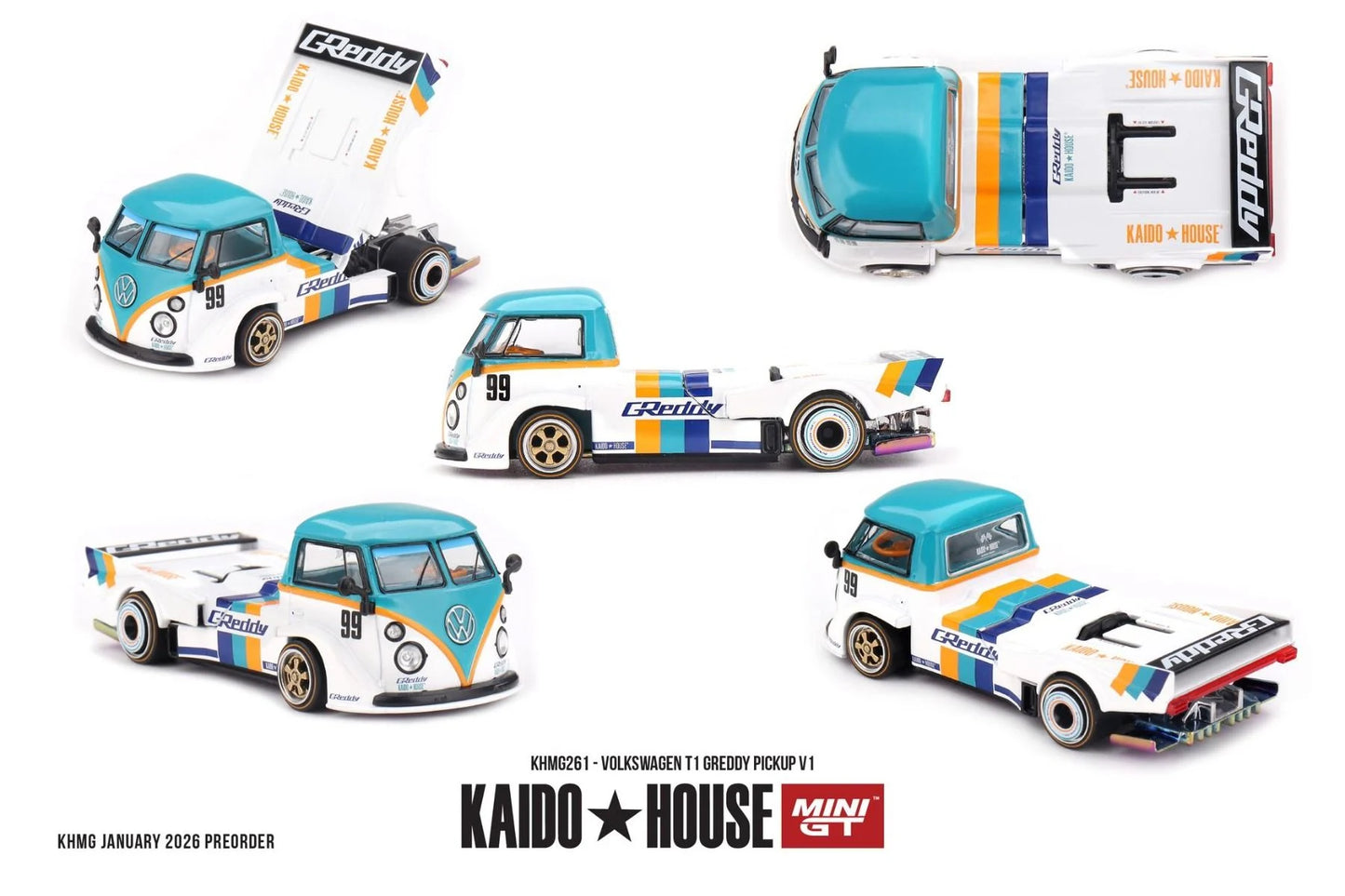 Mini GT x Kaido House #261 Volkswagen T1 GReddy Pickup V1