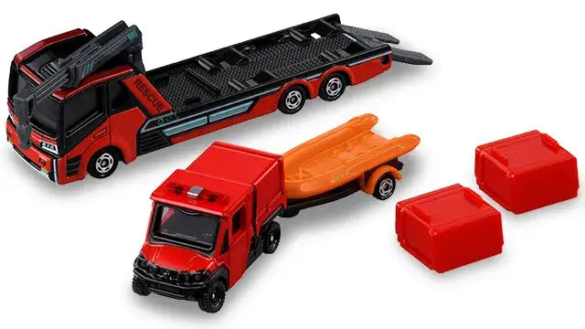 Tomica No. 132 Morita Small Off-Road Fire Truck Red Ladybug & Transport Vehicle-Takara Tomy-1:64-Mobile Garage HK