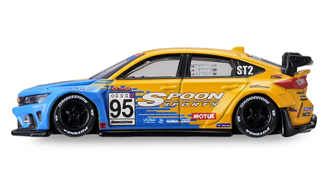 Tomica Custom Works BL26 SPOON Civic FL5 #95 blue yellow side profile racing graphics