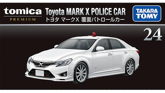 Tomica Premium No. 24 Toyota Mark X Unmarked Patrol Car box art