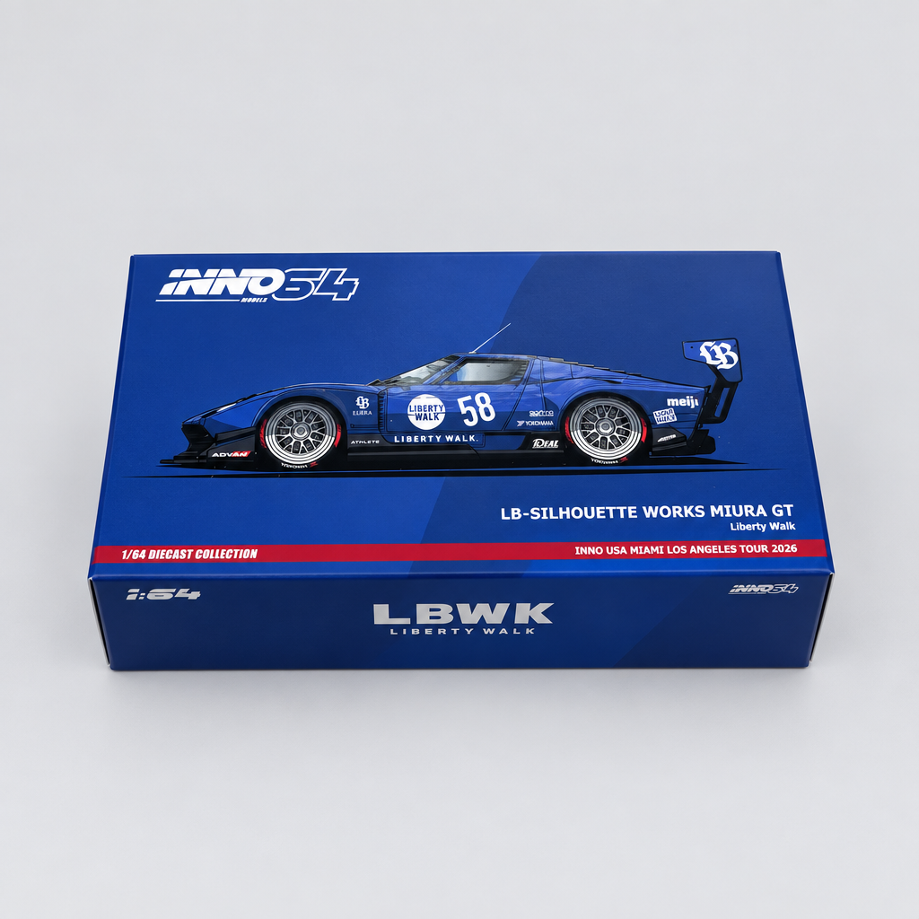 Inno64 LB-Silhouette WORKS Miura GT #58 Liberty Walk (INNO USA Miami Los Angeles Tour 2026 Exclusive)