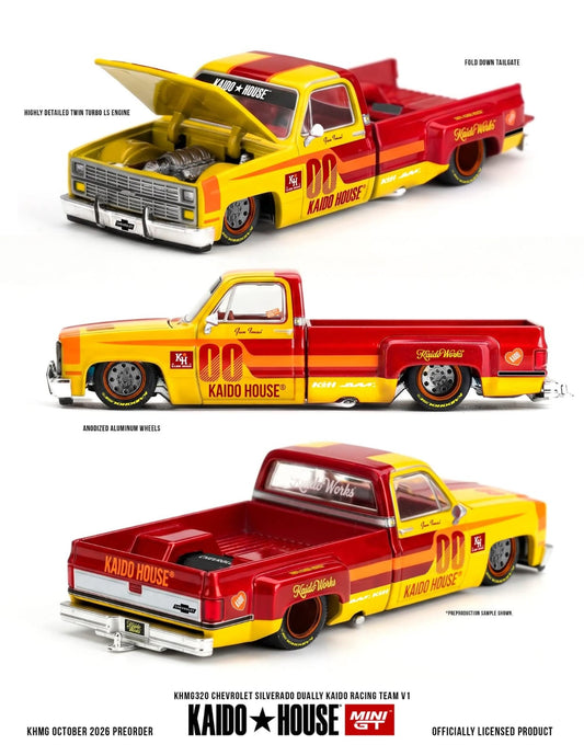 Kaido House X Mini GT #320 Chevrolet Silverado Dually Kaido Racing Team V1