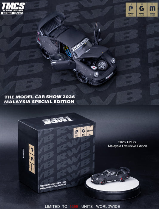 PGM Porsche RWB 964 Matte Black TMCS 2026 Malaysia Special Edition