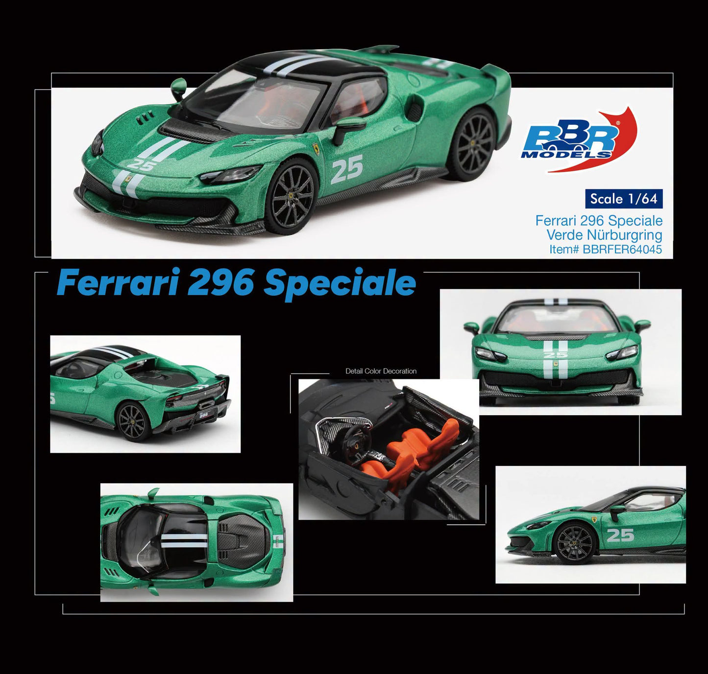 BBR Models BBRDIE6427 Alfa Romeo 33 Stradale Rosso Villa d'Este 1:64