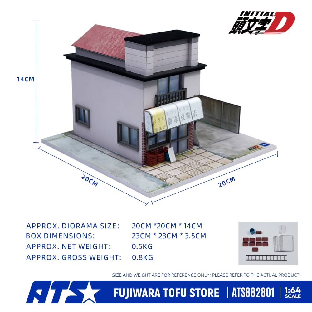 ATS882801 Fujiwara Tofu Shop Diorama - Angle View