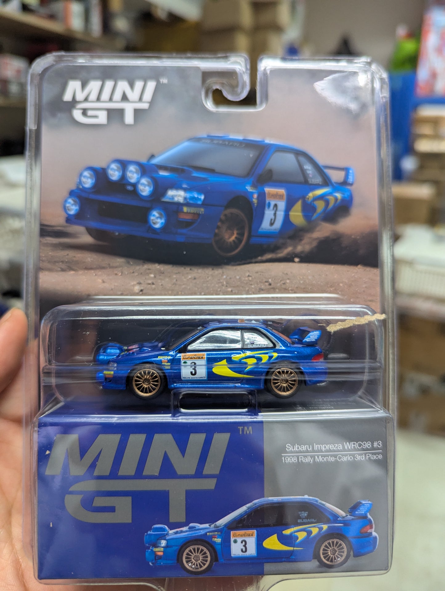 Mini GT #975 Subaru Impreza WRC98 1998 Rally Monte-Carlo 3rd Place #3 (Blister pack)