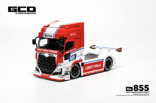 GCD LB-Trucks UD QUON Head Red-White #23 - Rear View