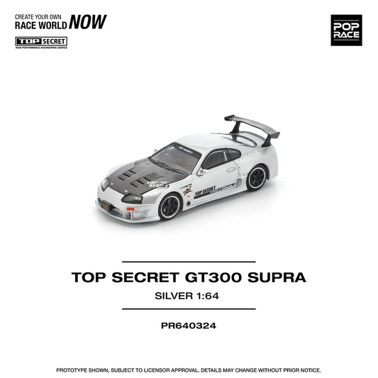 Pop Race 1:64 Scale Top Secret GT300 Supra - Silver PR640324