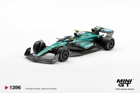 Mini GT #1396 Aston Martin AMR24 #14 Fernando Alonso 2024 F1 Las Vegas GP
