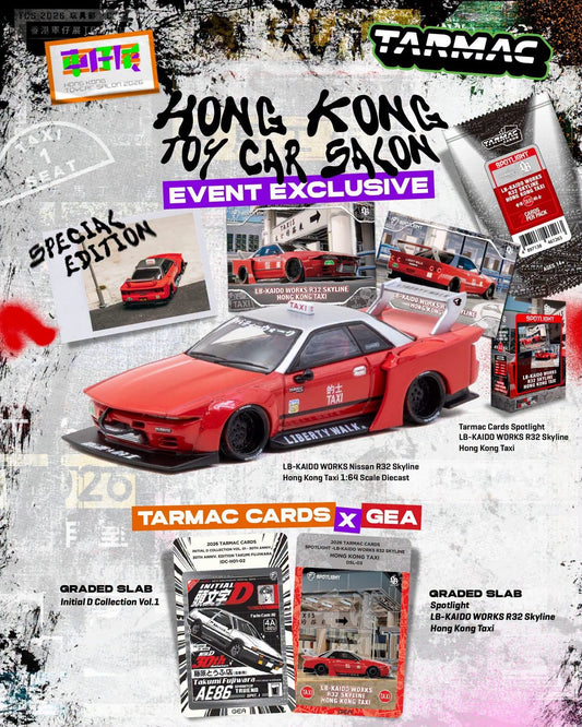 Tarmac Works LB-KAIDO WORKS Nissan R32 Skyline Hong Kong Taxi (1:64)
