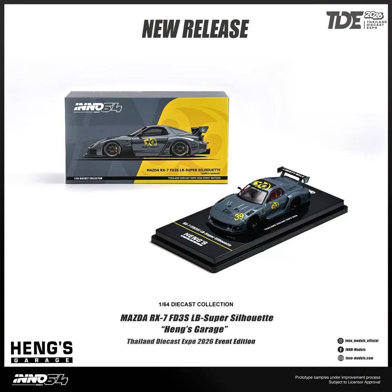 Inno64 Mazda RX-7 FD3S LB-Super Silhouette Heng's Garage TDE 2026 Event Edition