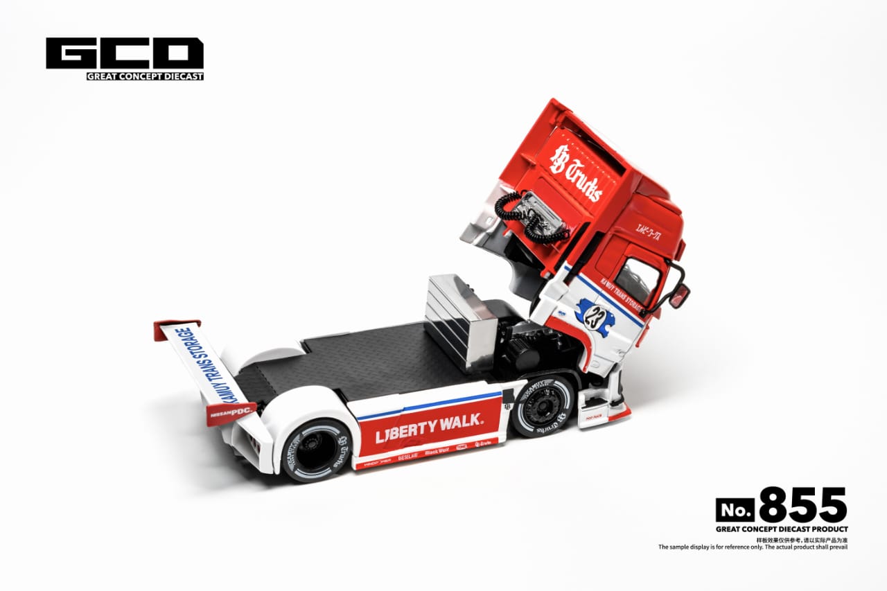 GCD LB-Trucks UD QUON Head Red-White #23 - Front View