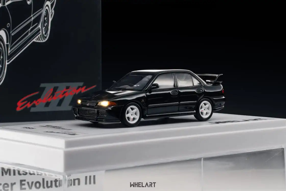 Whelart H-003B 1:64 Mitsubishi Lancer Evolution III Black (Lights-Up Edition)-Whelart-1:64-Mobile Garage HK