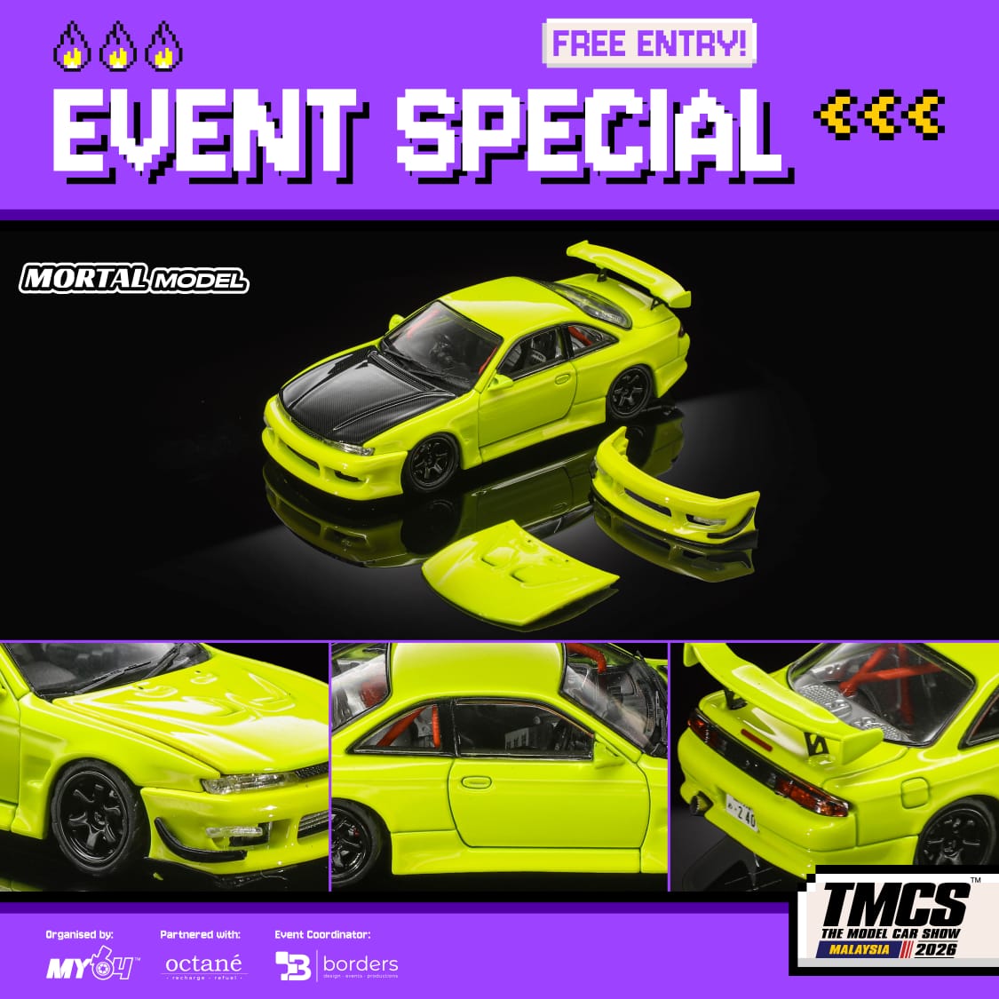 Mortal Model Nissan Silvia S14 Triple Threat Swappable Parts (TMCS 2026 Event Special)