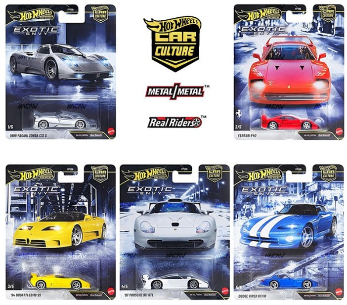Hot Wheels Premium Car Culture Exotic Envy Set of 5 FPY86-B