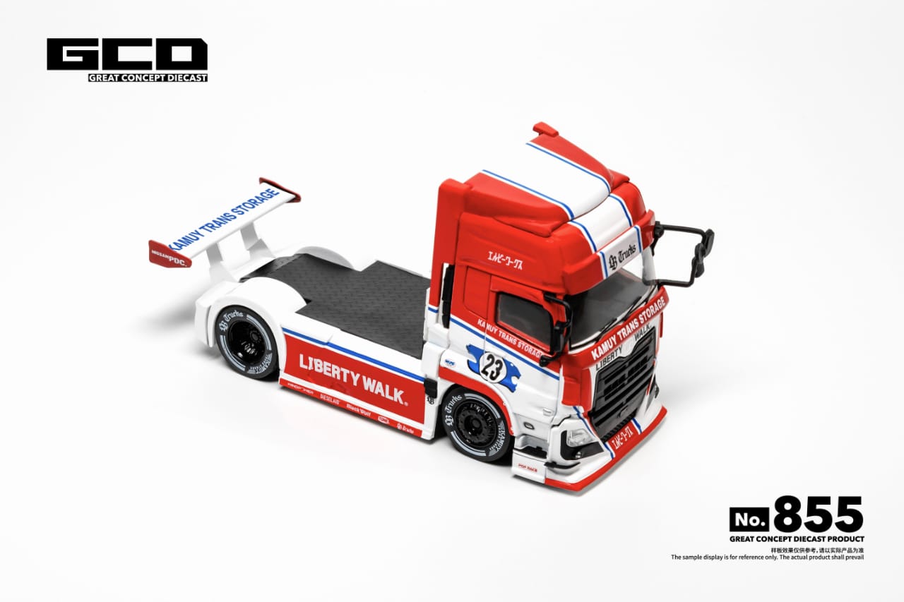 GCD LB-Trucks UD QUON Head Red-White #23 - Side View