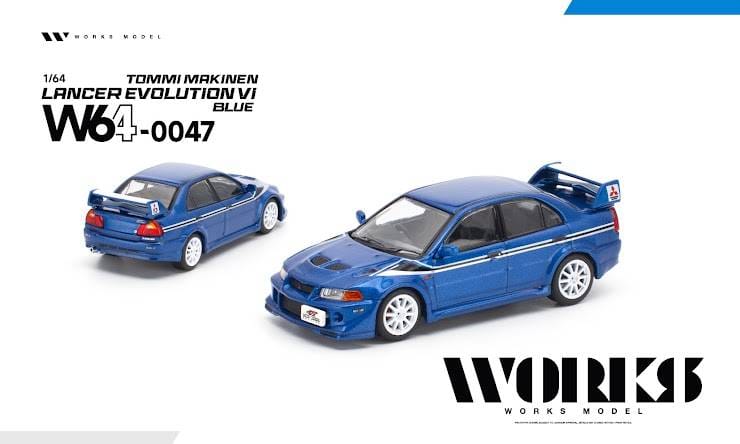 Works Model W64-0047 Mitsubishi Lancer Evolution VI Tommi Mäkinen Blue
