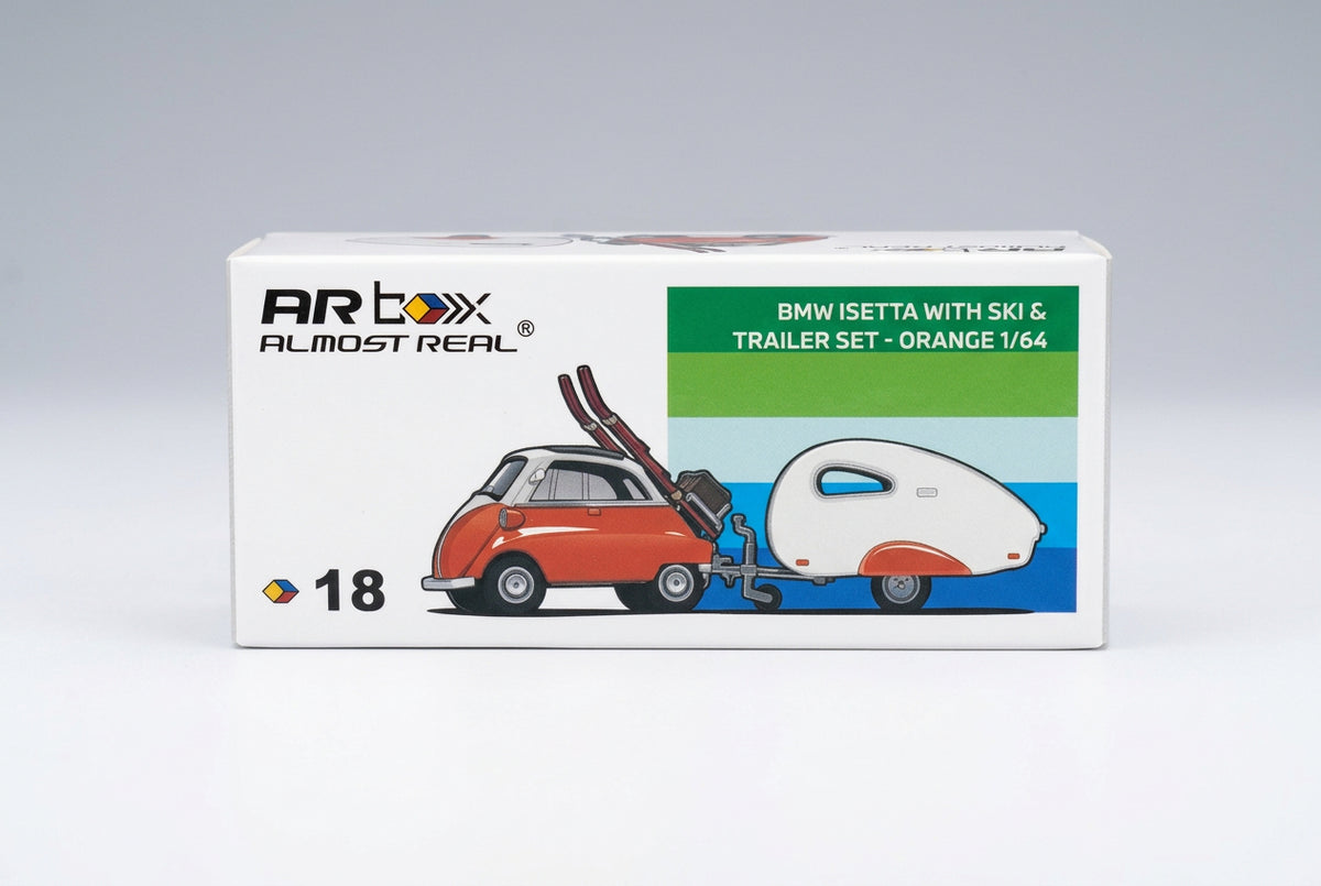ARbox #18 BMW Isetta with Ski & Trailer Set Orange