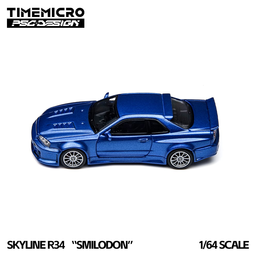 Time Micro x PSG Design Skyline R34 Smilodon Blue - Top View