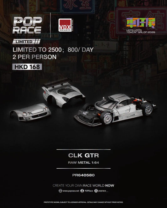 Pop Race PR640580 CLK GTR Raw Metal 1:64