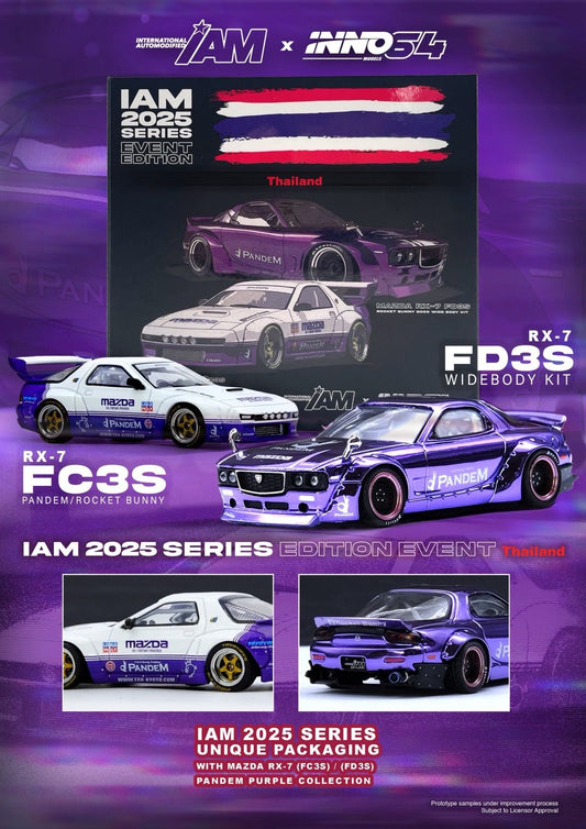 Inno64 1:64 Scale IAM Thailand 2025 Event Edition Pandem Mazda RX-7 FC3S FD3S Set