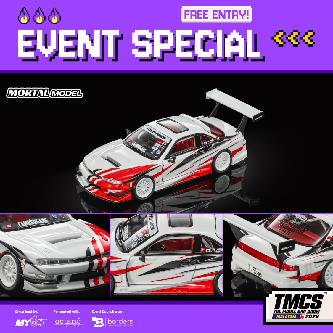Mortal Model Nissan Silvia S14 Triple Threat Swappable Parts (TMCS 2026 Event Special)