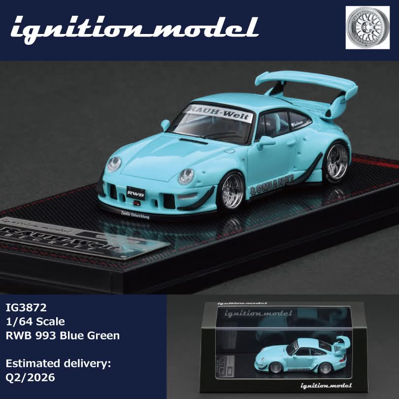 Ignition Model 1:64 Scale IG3872 RWB 993 Blue Green