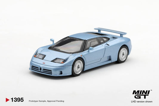 Mini GT #1395 Bugatti EB110 GT Azzurro Metallizzato Mondial de l'Automobile 1992