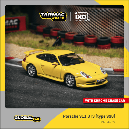 Tarmac Works 1:64 Scale Porsche 911 GT3 (type 996) Yellow