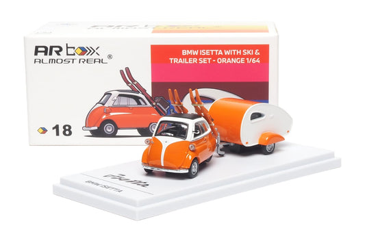 ARbox #18 BMW Isetta with Ski & Trailer Set Orange