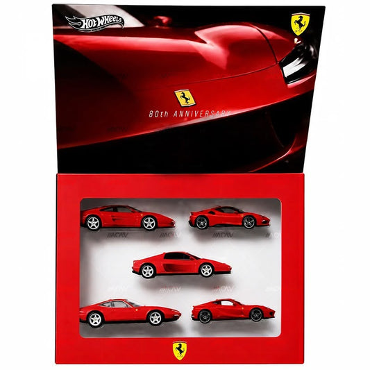 Hot Wheels Ferrari 80th Anniversary 5-Car Set (Red)